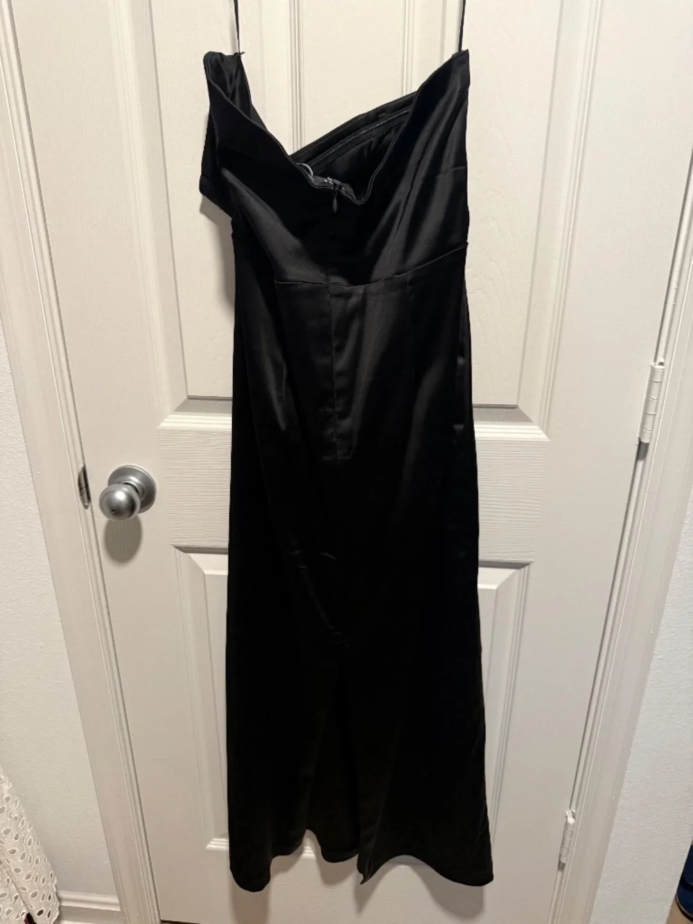 Abercrombie & Fitch, Strapless Satin Sculpt Maxi Dress, size L